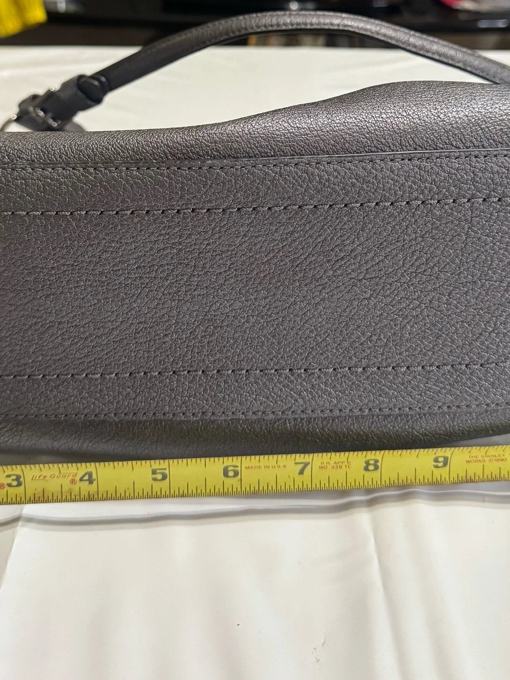 henri bendel Charcoal Leather Crossbody Messenger Bag